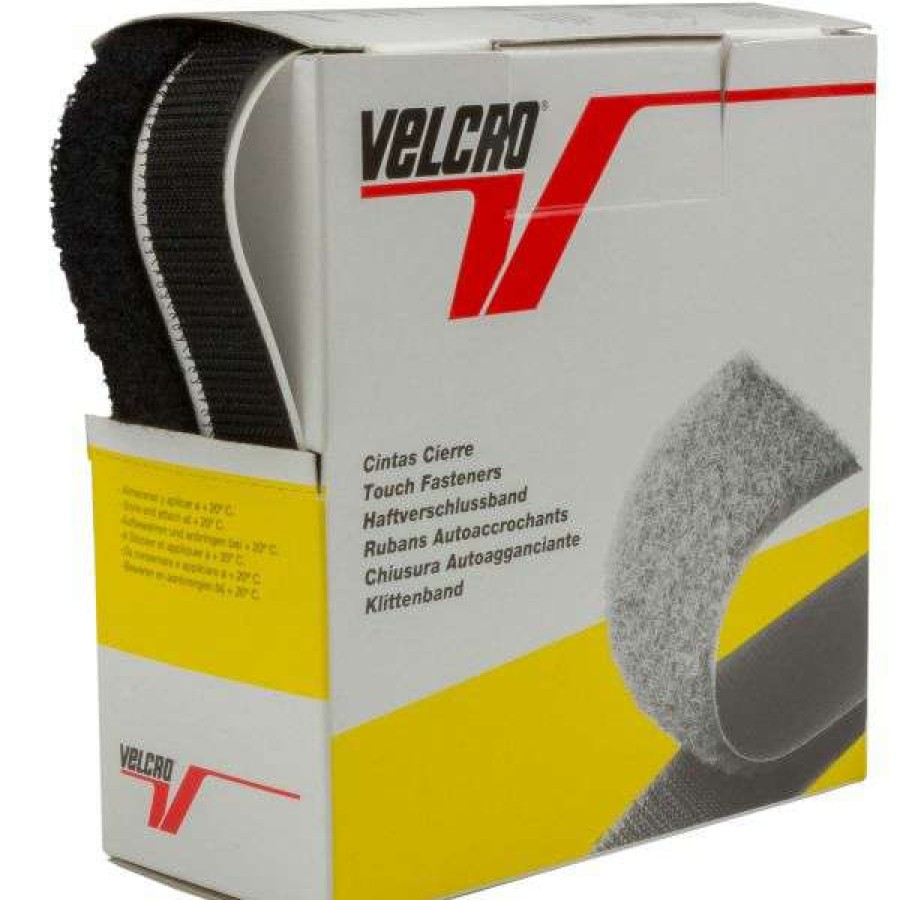 Camping * | Relags Velcro 5 M Self-Adhesive Black Cheaper