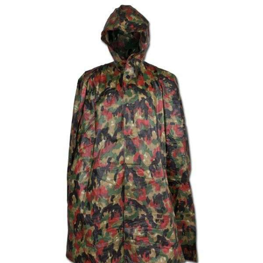 Jackets * | Exclusive Design Schweizer Armee Swiss Rain Poncho Like New