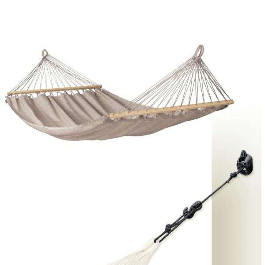 Camping * | La Siesta Double Bar Hammock Outdoor Alisio Almond Discounts