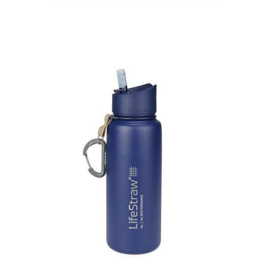 Camping * | Quality Guarantee Lifestraw Water Bottle Go Stainless With Filter 0.7 L Blue