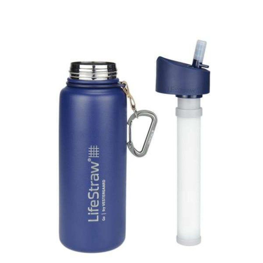 Camping * | Quality Guarantee Lifestraw Water Bottle Go Stainless With Filter 0.7 L Blue