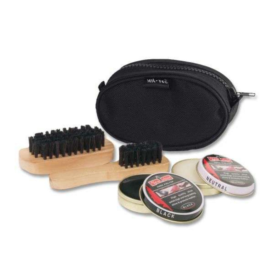 Shoe Care * | Mil-Tec Shoe Shine Set Black Latest Fashion