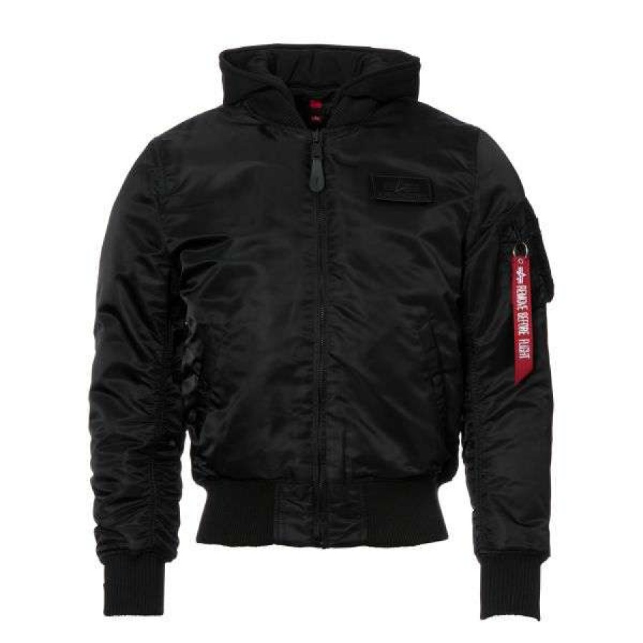 Jackets * | Special Alpha Industries Jacket Ma-1 Zh Back Print Black/White