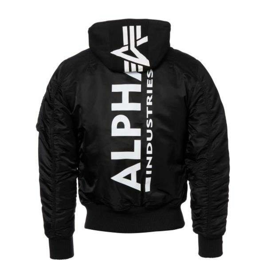 Jackets * | Special Alpha Industries Jacket Ma-1 Zh Back Print Black/White