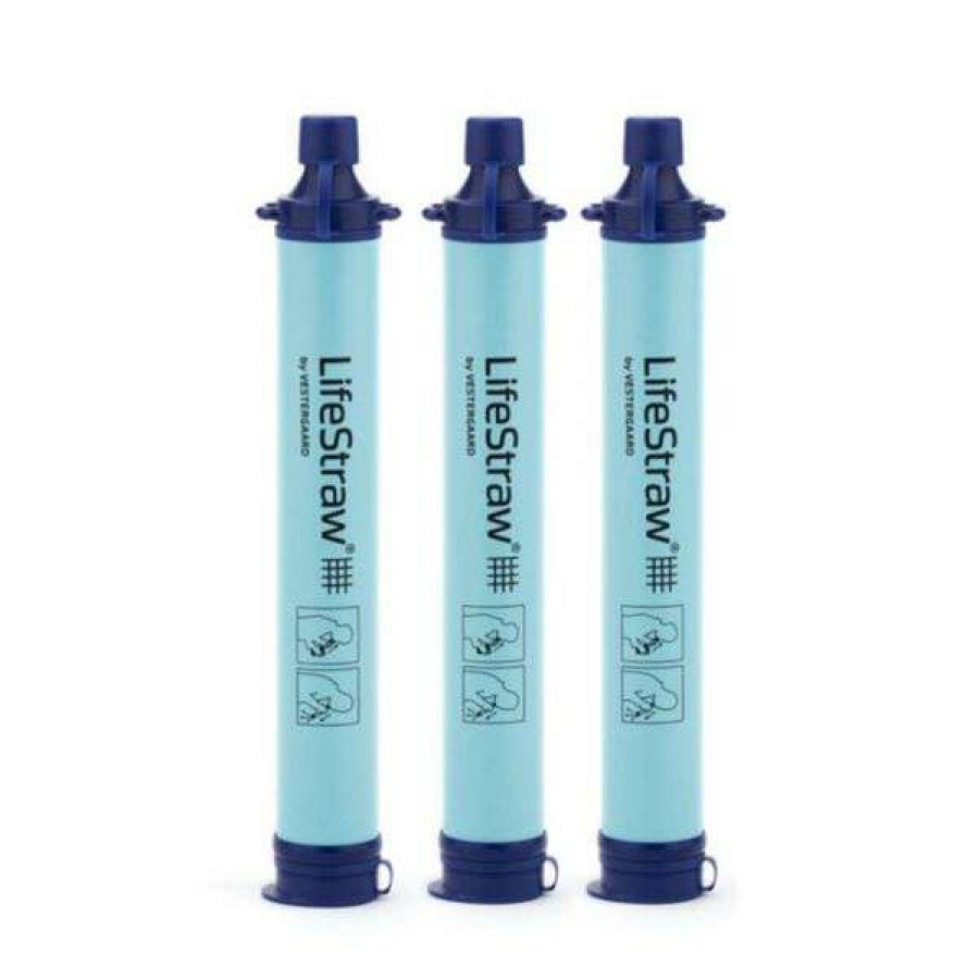 Camping * | Classical Lifestraw Water Filter Personal Straw 3-Pack Blue