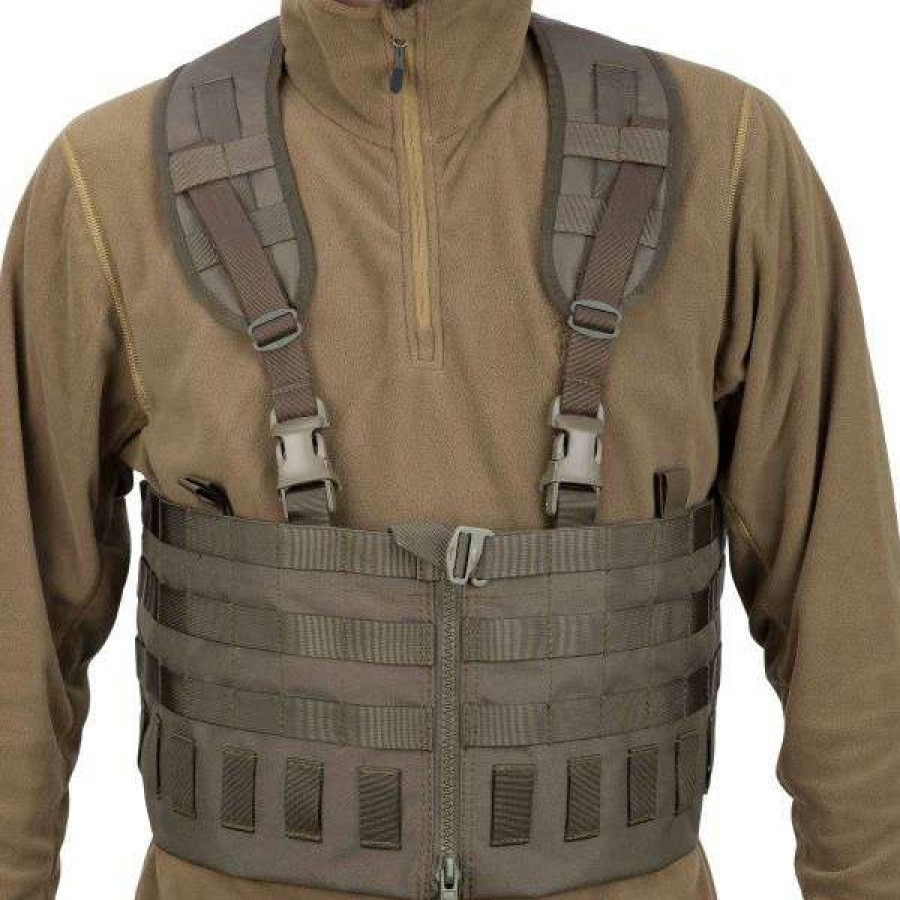 Equipment * | Clearance Zentauron Chest Rig Modular Split Front Stone Gray/Olive