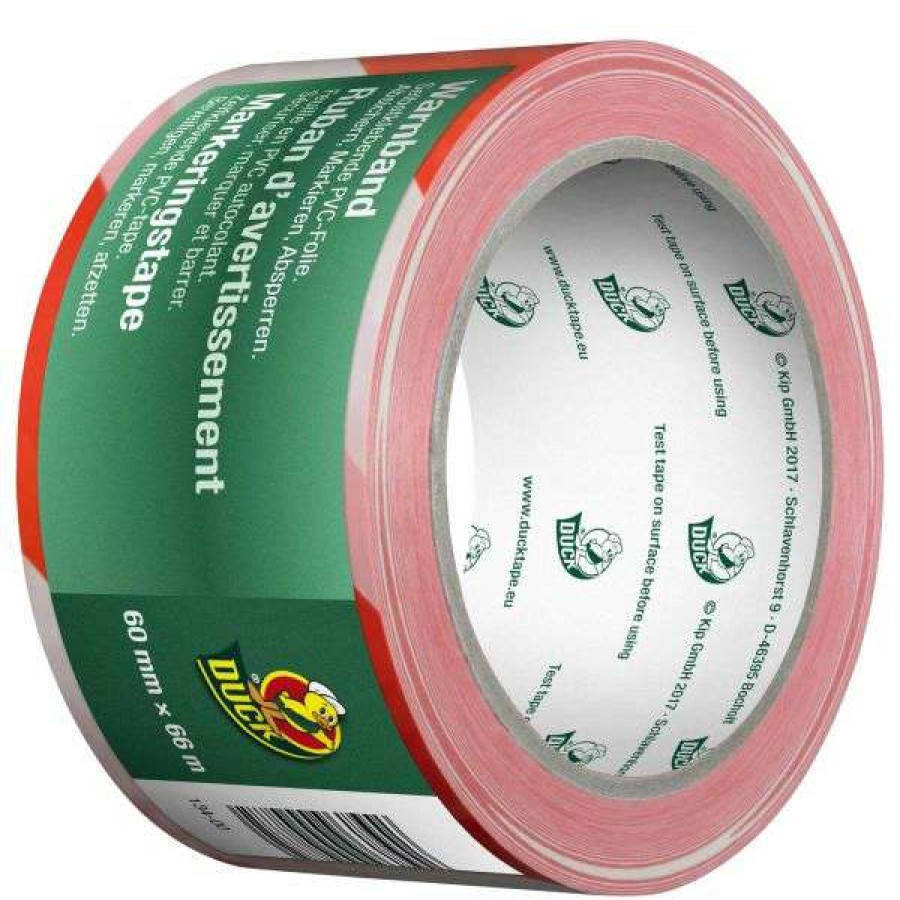 Camping * | Premium Duck Tape Warn Band 60 Mm X 66 M Red White