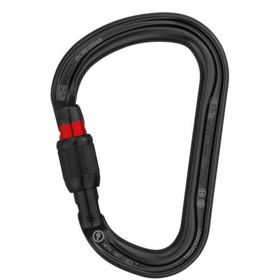 Equipment * | Petzl Carabiner William Screw Lock Black Fashion