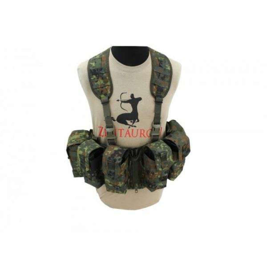 Equipment * | Flash Sale Zentauron Nonmodular Split Front Chest Rig Flecktarn