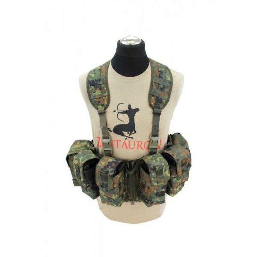 Equipment * | Flash Sale Zentauron Nonmodular Split Front Chest Rig Flecktarn