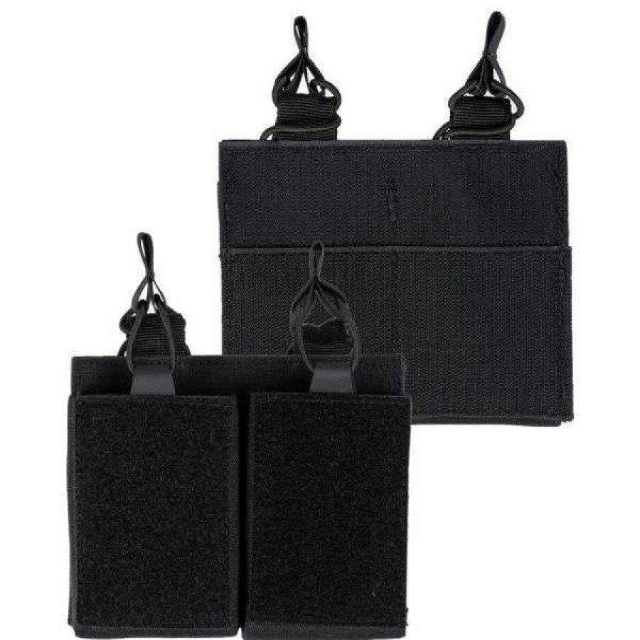 Equipment * | Excellent Mil-Tec Double Mag Pouch With Velcro Backing Black