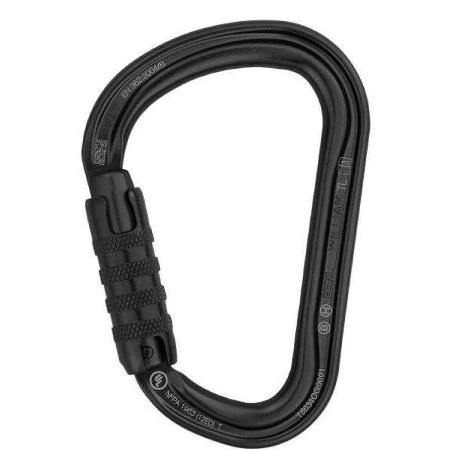 Equipment * | Petzl Carabiner William Triact Lock Black Discount Sale