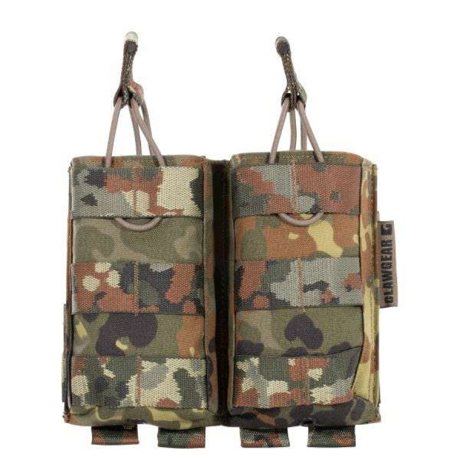 Equipment * | Large Choice Clawgear 5.56Mm Open Double Mag Pouch Flecktarn