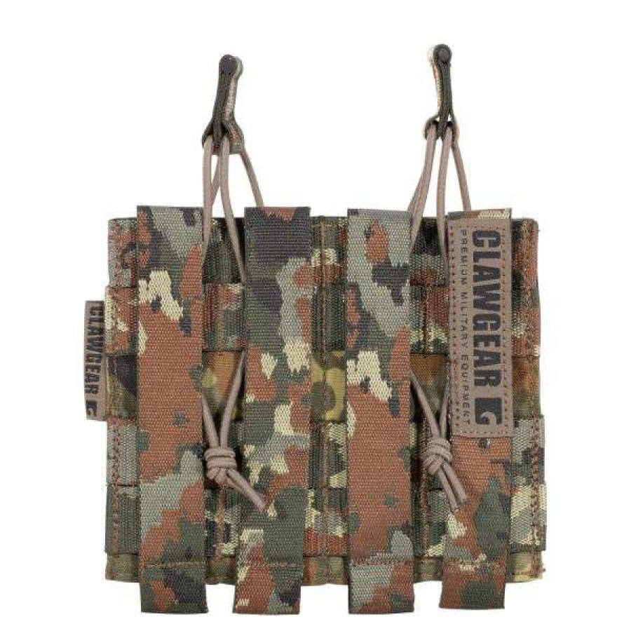 Equipment * | Large Choice Clawgear 5.56Mm Open Double Mag Pouch Flecktarn