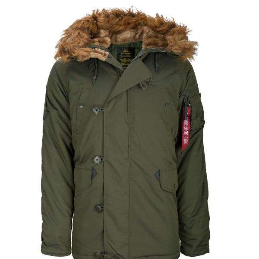 Jackets * | Lower Price Alpha Industries Parka Explorer Dark Green