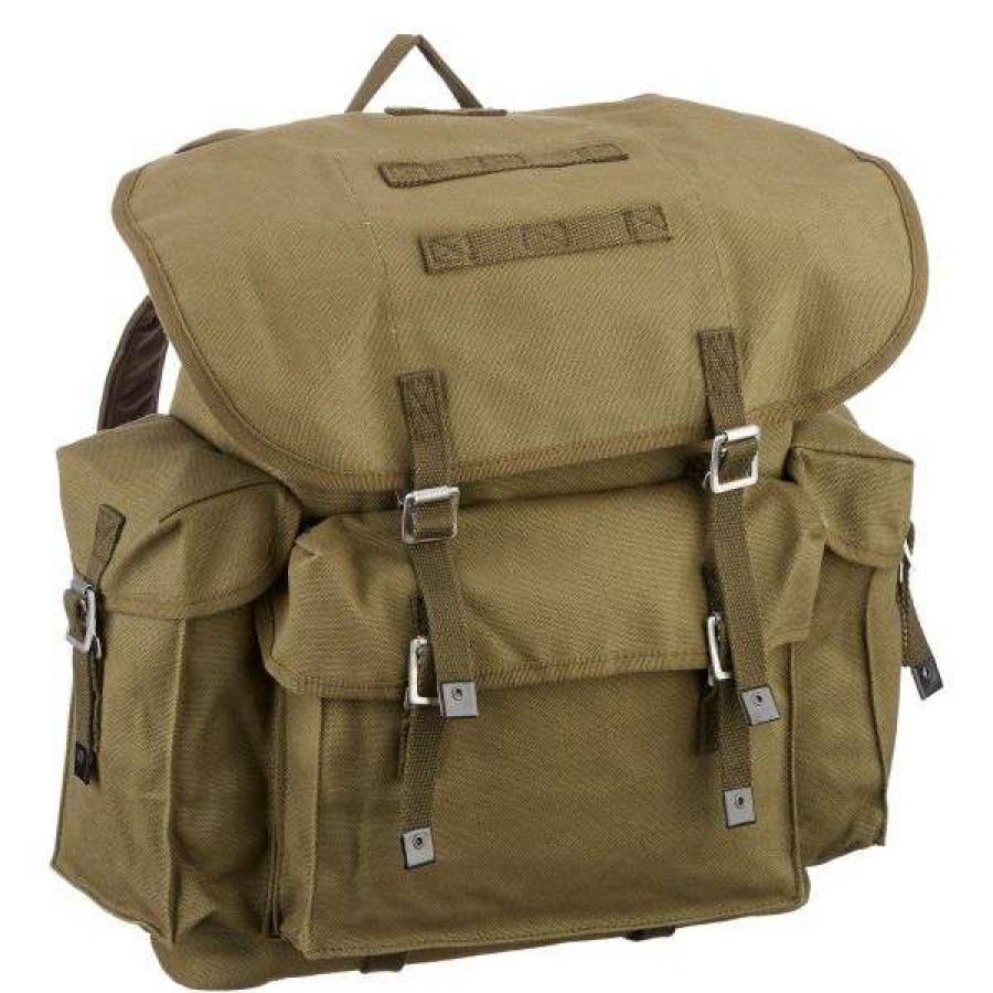 Backpacks * | Bw Backpack With Webbing Olive Unbekannt Fashion